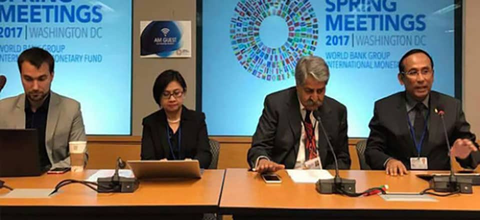 Pictured at the World Bank Civil Society Policy Forum, left to right: Mr. Lauri Myllyvirta, Greenpeace, Ms. Glynda Bathan-Baterina, Clean Air Asia, Hon. Naveed Qamar, MP, Pakistan, Hon. Satya Yudha, MP, Indonesia.