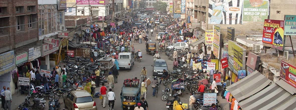 Street Scene in Amritsar, Punjab, India.